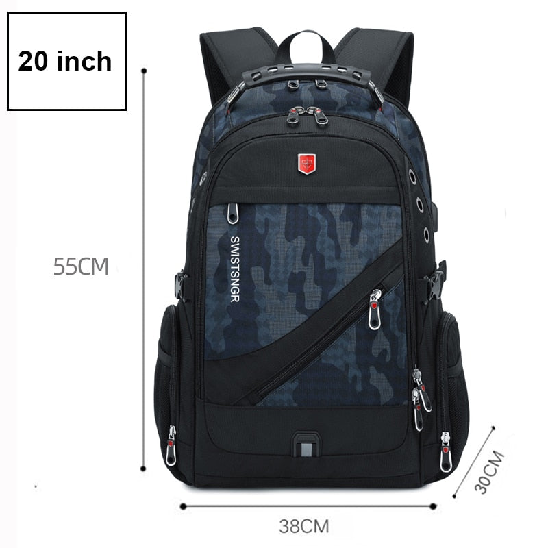 2022 Waterproof 17 Inch Laptop Backpack Men USB Charging Travel Backpack Women Oxford Rucksack Male Vintage School Bag Mochila - Mike Armstrong