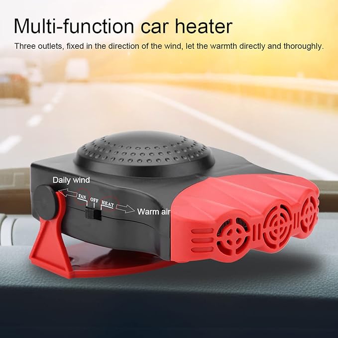 Portable Car Heater 12V 150W – 2-in-1 Heater & Cooling Fan for Windshield Defrost and Defog