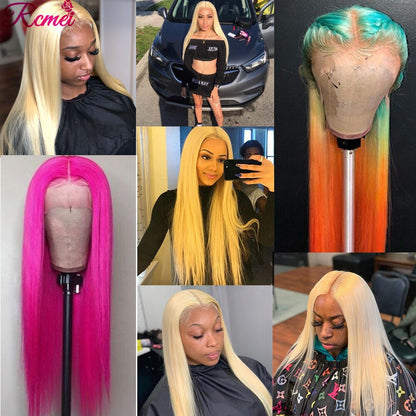 38&#39;&#39; 613 Blonde HD Lace Front Human Hair Wigs Brazilian Straight 613 Transparent Lace Frontal Wig Perruque Cheveux Humain 150% - Mike Armstrong