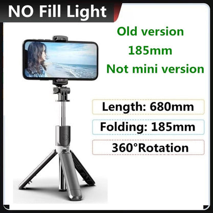 FANGTUOSI Mini Wireless bluetooth selfie stick 2022 New style Foldable mini tripod with Fill Light For IOS Android - Mike Armstrong