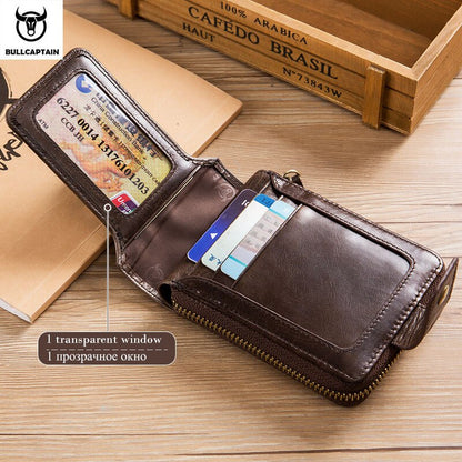BULLCAPTAIN Brand men&#39;s Wallet Genuine Leather Purse Male Rfid Wallet Multifunction Storage Bag Coin Purse Wallet&#39;s Card Bags - Mike Armstrong