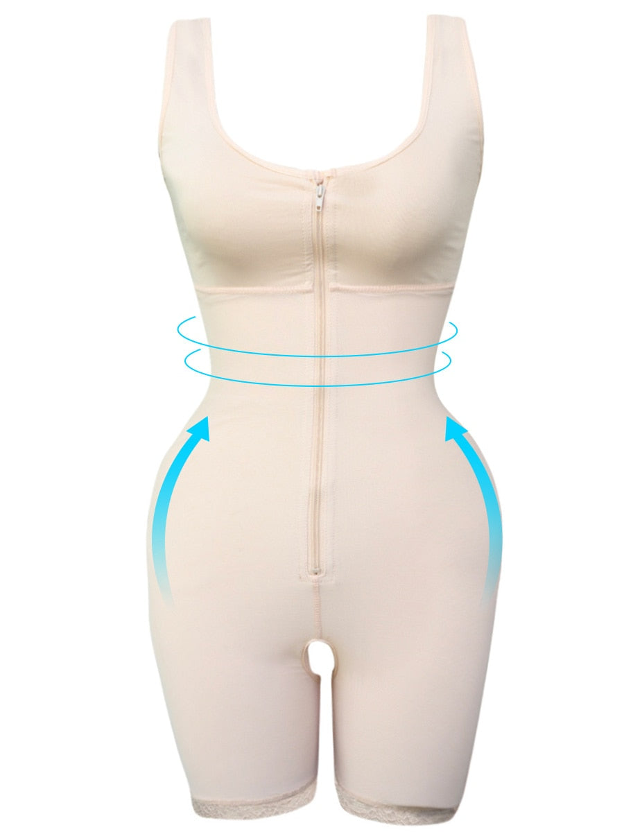 Zip Waist Lace Slimming Shaper Corset Control Shapewear Butt Lifter Strap Body Shaper Underwear Bodysuit Women Plus Size S-6xl - Mike Armstrong