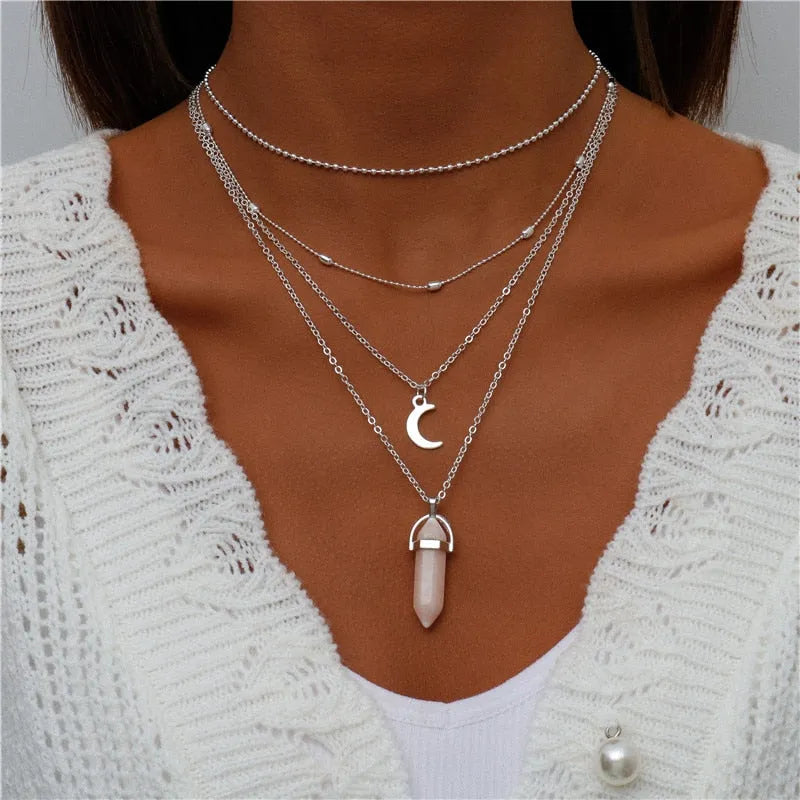 ENCHANTING MULTI-PENDANT LAYERED NECKLACE