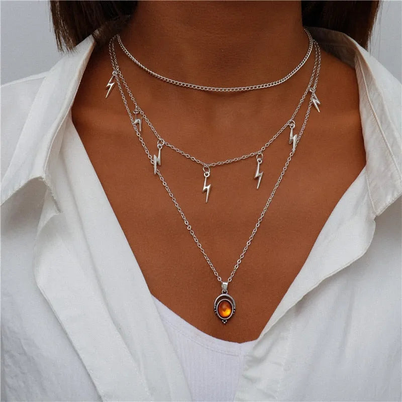 ENCHANTING MULTI-PENDANT LAYERED NECKLACE