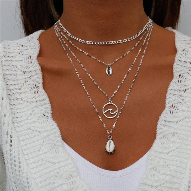 ENCHANTING MULTI-PENDANT LAYERED NECKLACE