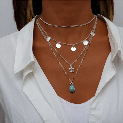 ENCHANTING MULTI-PENDANT LAYERED NECKLACE