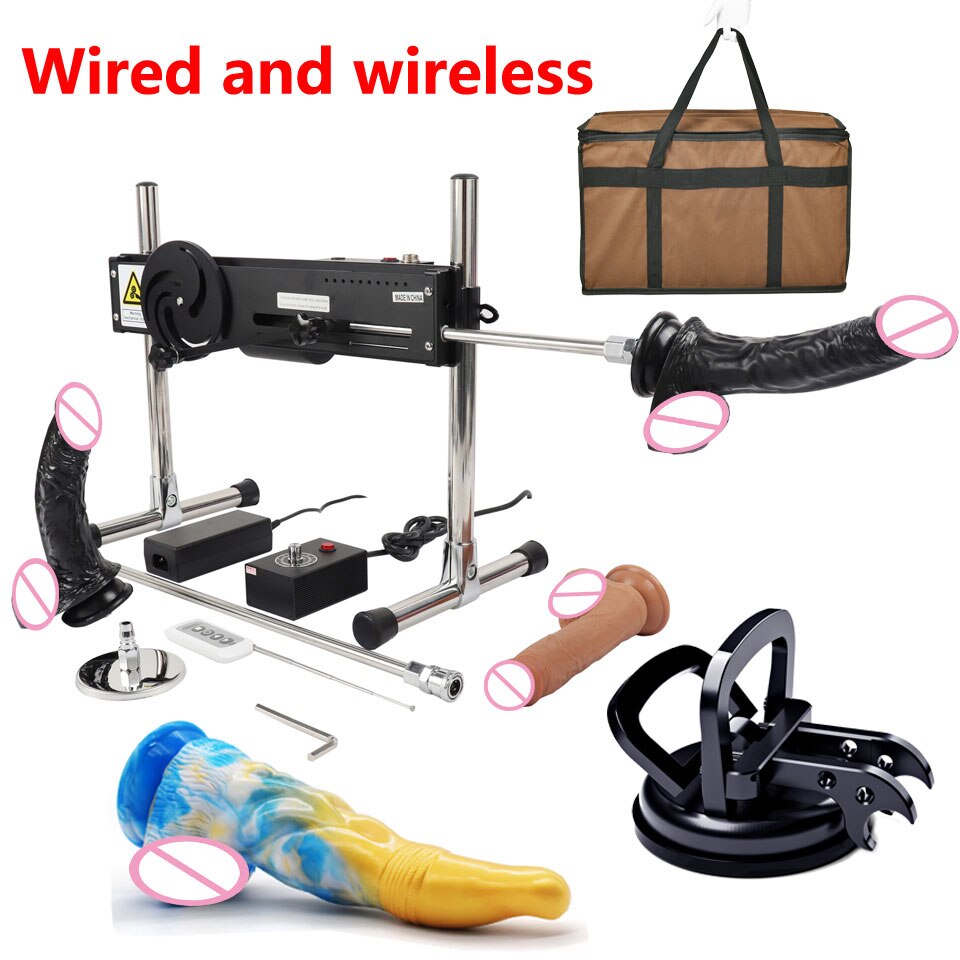 FREDORCH 120W Premium Sex Machine Quiet Stable, Wire/Remote Control with Dildo Vibrator Sucker Cup Attachements Turbo Gear Motor