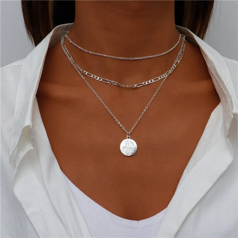ENCHANTING MULTI-PENDANT LAYERED NECKLACE