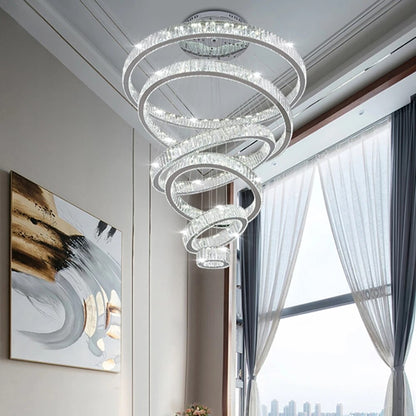 2022 Luxury Pendant Lamp LED Crystal Chandelier Lighting Fixtures Stair Light Polished Stainless For Lobby 110V / 220V Winfordo - Mike Armstrong