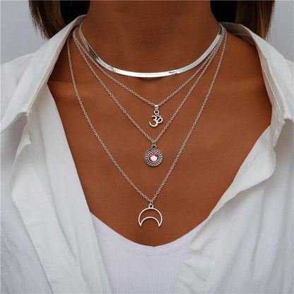 ENCHANTING MULTI-PENDANT LAYERED NECKLACE