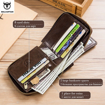BULLCAPTAIN Brand men&#39;s Wallet Genuine Leather Purse Male Rfid Wallet Multifunction Storage Bag Coin Purse Wallet&#39;s Card Bags - Mike Armstrong