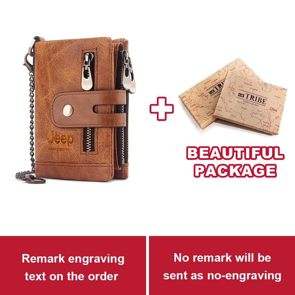 Free Engraving 100% Genuine Leather Men Wallet Coin Purse Small Mini Card Holder Chain PORTFOLIO Portomonee Male Walet Pocket - Mike Armstrong