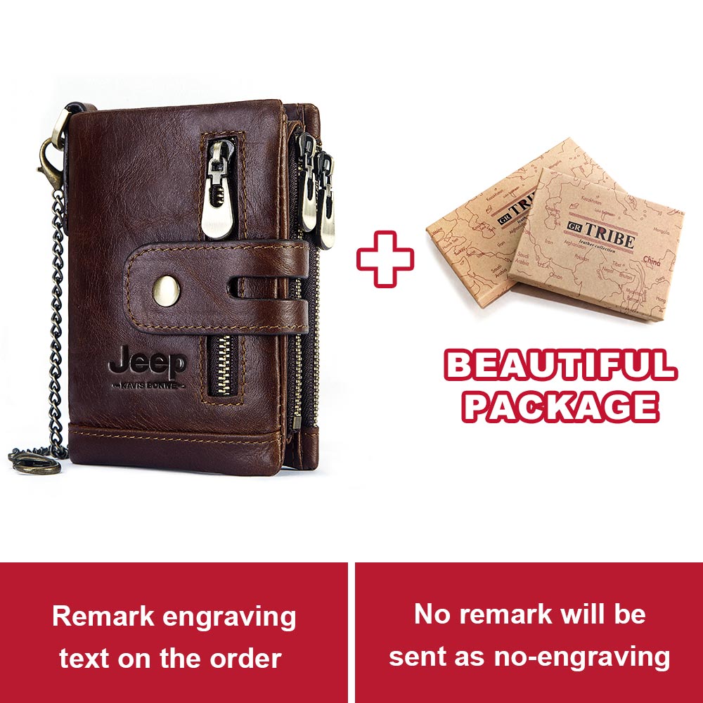 Free Engraving 100% Genuine Leather Men Wallet Coin Purse Small Mini Card Holder Chain PORTFOLIO Portomonee Male Walet Pocket - Mike Armstrong