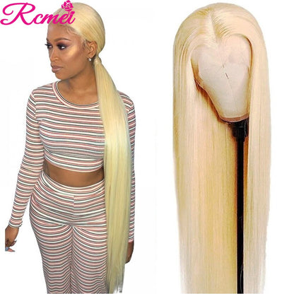 38&#39;&#39; 613 Blonde HD Lace Front Human Hair Wigs Brazilian Straight 613 Transparent Lace Frontal Wig Perruque Cheveux Humain 150% - Mike Armstrong
