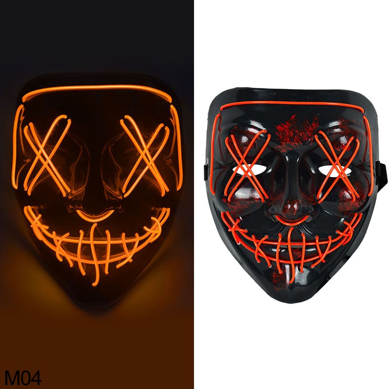 Halloween Scary Glowing Mask Demon Slayer Neon LED Mask - Mike Armstrong