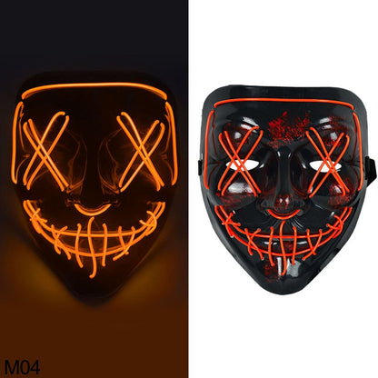Halloween Scary Glowing Mask Demon Slayer Neon LED Mask - Mike Armstrong