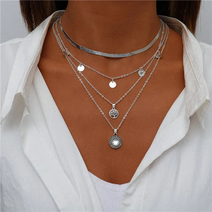 ENCHANTING MULTI-PENDANT LAYERED NECKLACE