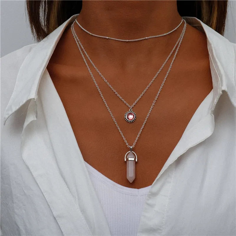 ENCHANTING MULTI-PENDANT LAYERED NECKLACE