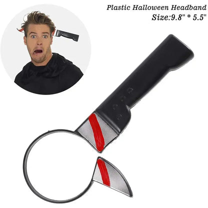 Halloween Costume Scary Weapon Headbands Rubber Plastic Knife Axe Cleaver and Scissor Horror Crown For Teen Men Halloween Decor