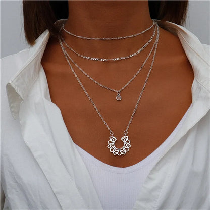 ENCHANTING MULTI-PENDANT LAYERED NECKLACE