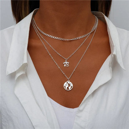 ENCHANTING MULTI-PENDANT LAYERED NECKLACE