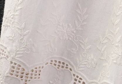 Spring Summer Light Thin Cotton Embroidered Pants Women Elastic Waist Tiny Hollow Pocket Wide Leg Pants Duobao0319-02, Mike Armstrong