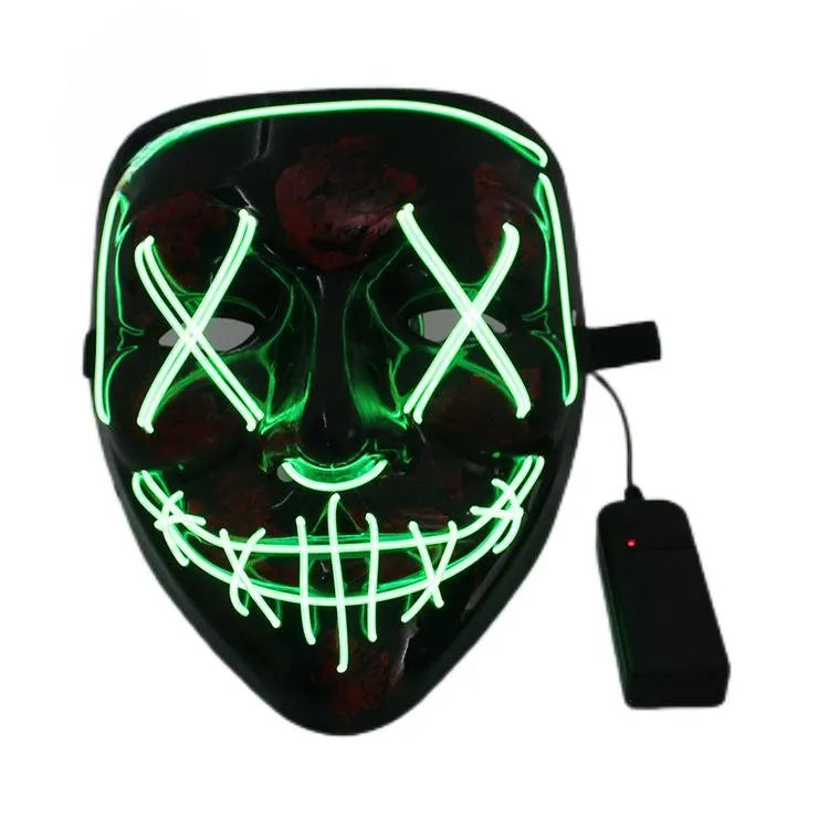 LED Neon Scary Halloween Mask: Illuminate the Night of Horror