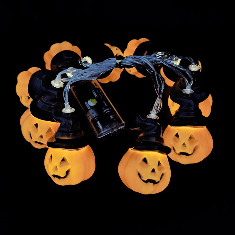 Pumpkin Halloween LED Lights 1.5M 10LED Ghost Bat String Lamp - Mike Armstrong