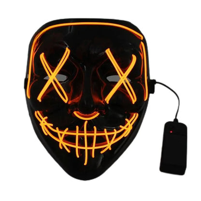 LED Neon Scary Halloween Mask: Illuminate the Night of Horror