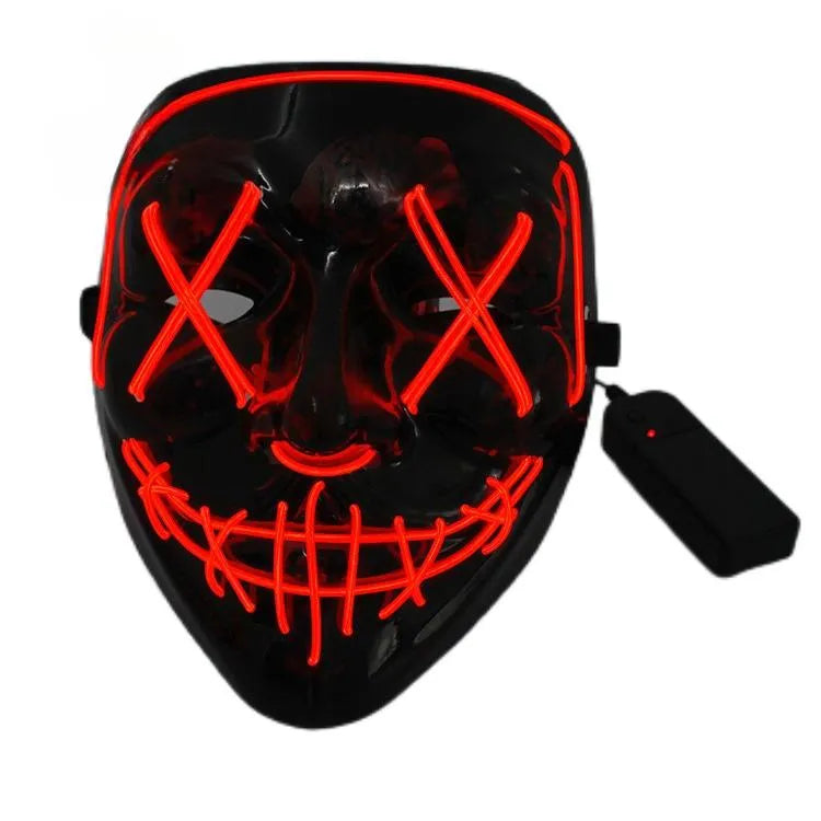 LED Neon Scary Halloween Mask: Illuminate the Night of Horror