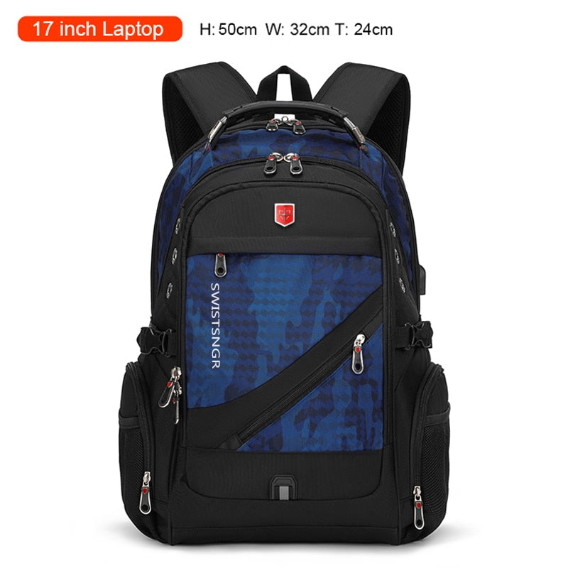 2022 Waterproof 17 Inch Laptop Backpack Men USB Charging Travel Backpack Women Oxford Rucksack Male Vintage School Bag Mochila - Mike Armstrong