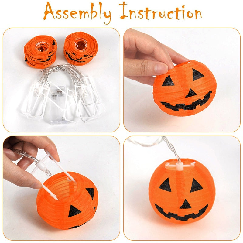 Pumpkin Halloween LED Lights 1.5M 10LED Ghost Bat String Lamp - Mike Armstrong