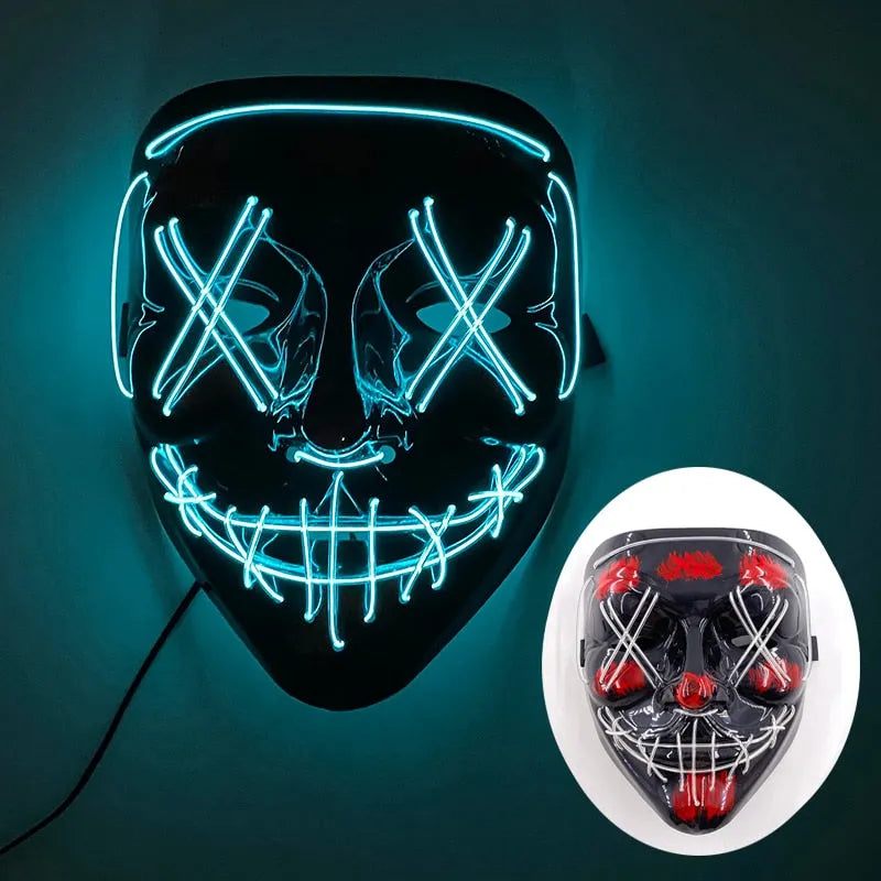 Wireless Halloween Neon Led Purge Mask