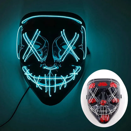 Wireless Halloween Neon Led Purge Mask