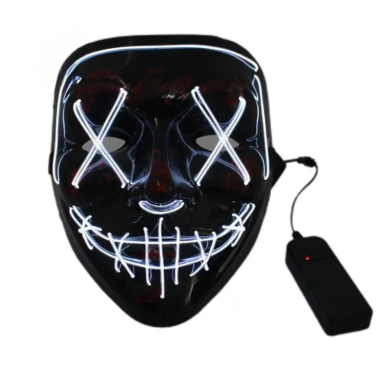 LED Neon Scary Halloween Mask: Illuminate the Night of Horror