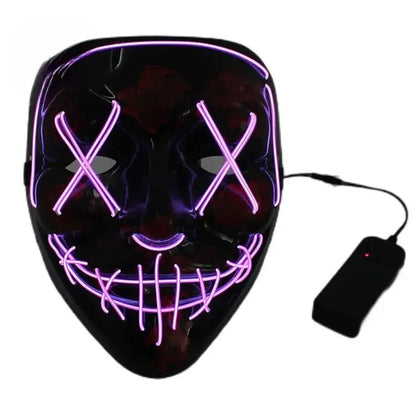 LED Neon Scary Halloween Mask: Illuminate the Night of Horror