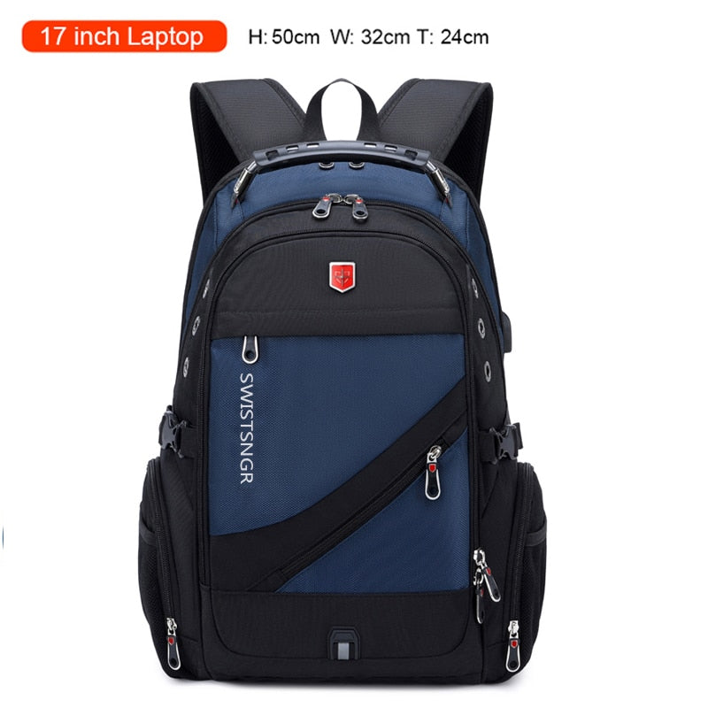 2022 Waterproof 17 Inch Laptop Backpack Men USB Charging Travel Backpack Women Oxford Rucksack Male Vintage School Bag Mochila - Mike Armstrong