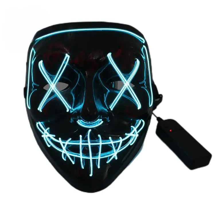 LED Neon Scary Halloween Mask: Illuminate the Night of Horror