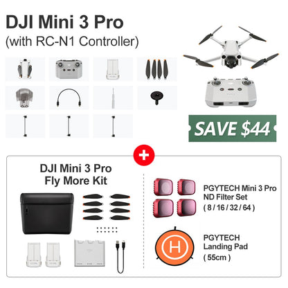 DJI Mini 3 Pro Drone 4K Professional GPS Quadcopter 60fps HD Video Photo 34min Max Flight Time Tri-Directional Obstacle Sensing - Mike Armstrong