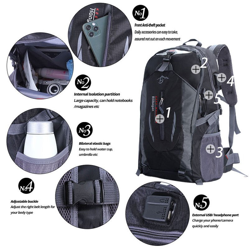 Quality Nylon Waterproof Travel Backpacks Men Climbing Travel Bags Hiking Backpack Outdoor Sport School Bag Men Backpack Women - Mike Armstrong