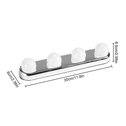 1Pc Portable 4 LED Bulbs Makeup Mirror Light Wall-mounted Battery Powered Dressing Table Vanity Lamp - Mike Armstrong