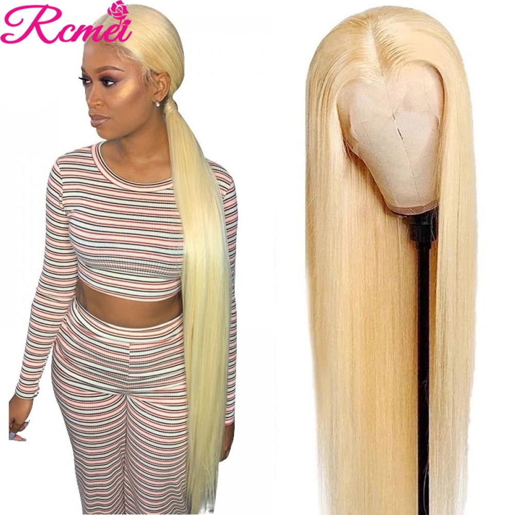 38&#39;&#39; 613 Blonde HD Lace Front Human Hair Wigs Brazilian Straight 613 Transparent Lace Frontal Wig Perruque Cheveux Humain 150% - Mike Armstrong