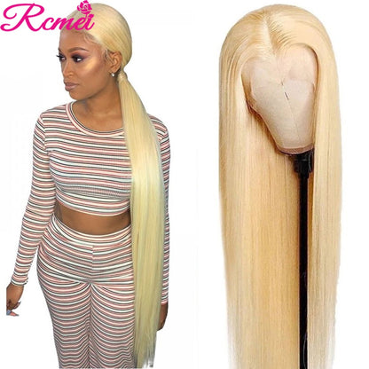 38&#39;&#39; 613 Blonde HD Lace Front Human Hair Wigs Brazilian Straight 613 Transparent Lace Frontal Wig Perruque Cheveux Humain 150% - Mike Armstrong
