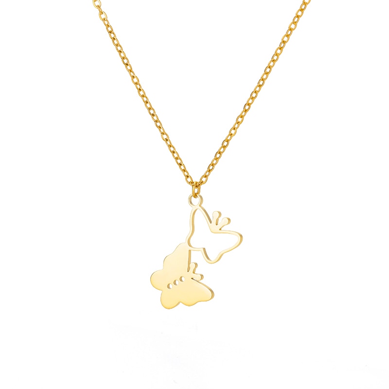 Vintage Butterfly Necklace For Women  Stainless Steel Blade Snake Chains Aesthetic Charms Choker Women jewelry Gift To Mujer